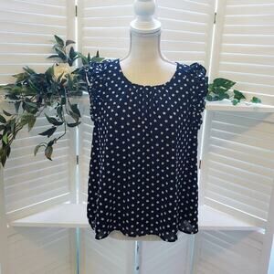 DEBY DEBO WALTERIA BLACK/WHITE RUFFLE BLOUSE SMALL